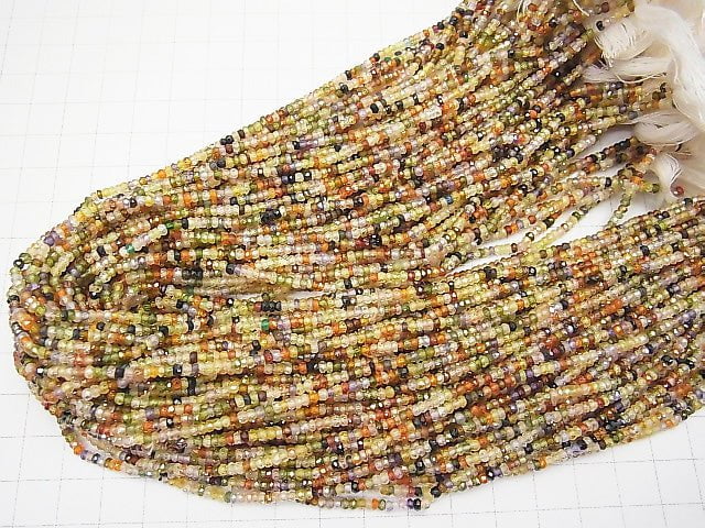 1strang 14,99 $! Mehrfarbig, Zirkonia AAA facettierte Knopf-Rondelle 1strang Perlen (ca. 13 Zoll / 33 cm)