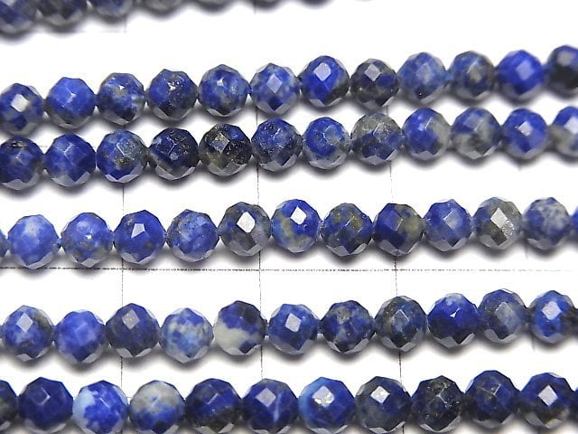 Hohe Qualität! 1strang $5.79! Lapislazuli AA facettiert rund 4mm 1strang Perlen (ca. 15 Zoll / 38 cm)