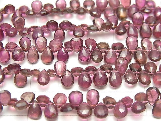 Hohe Qualität Pink Turmalin AAA Birnenform facettiert Briolette halb oder 1strang Perlen (ca. 7 Zoll / 17 cm)