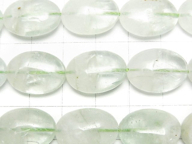 Grüner Fluorit Quarz oval 18x13x7mm halb oder 1strang Perlen (ca. 15 Zoll / 36 cm)
