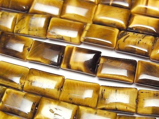 Gelber Tigerauge AA++ Rechteck 12x8mm halb oder 1strang Perlen (ca. 15 Zoll / 36 cm)