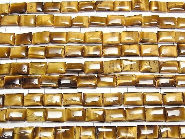 Gelber Tigerauge AA++ Rechteck 12x8mm halb oder 1strang Perlen (ca. 15 Zoll / 36 cm)