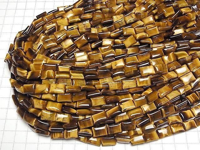 Gelber Tigerauge AA++ Rechteck 12x8mm halb oder 1strang Perlen (ca. 15 Zoll / 36 cm)