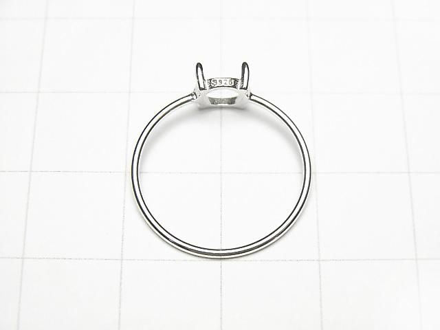 925純銀戒指空台 (爪鑲)圓形 6mm 鍍銠 1個