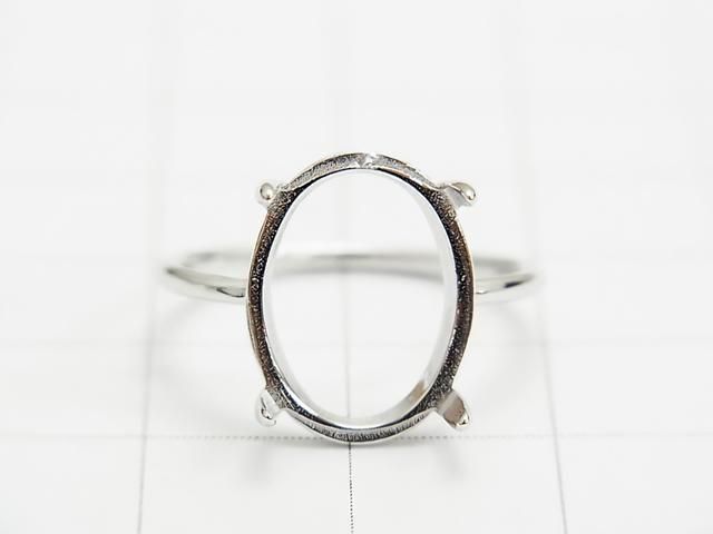 Silber925 Ringrahmen (Krappenfassung) Oval 14x10mm Rhodiumbeschichtet 1Stück