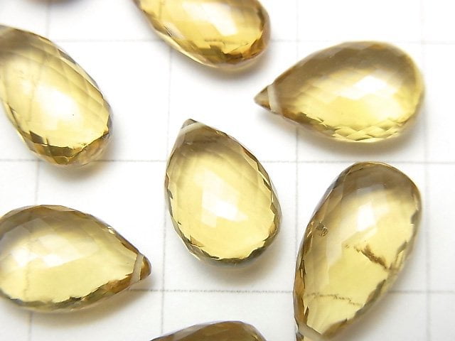 Mikroschnitt Hochwertiger Bier Kristallquarz AAA Tropfenform Facettierte Briolette 4Stücke