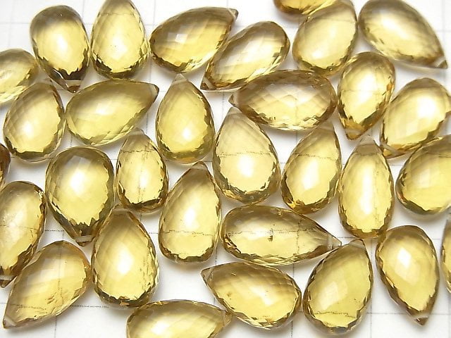 Mikroschnitt Hochwertiger Bier Kristallquarz AAA Tropfenform Facettierte Briolette 4Stücke