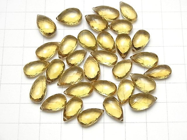 Mikroschnitt Hochwertiger Bier Kristallquarz AAA Tropfenform Facettierte Briolette 4Stücke