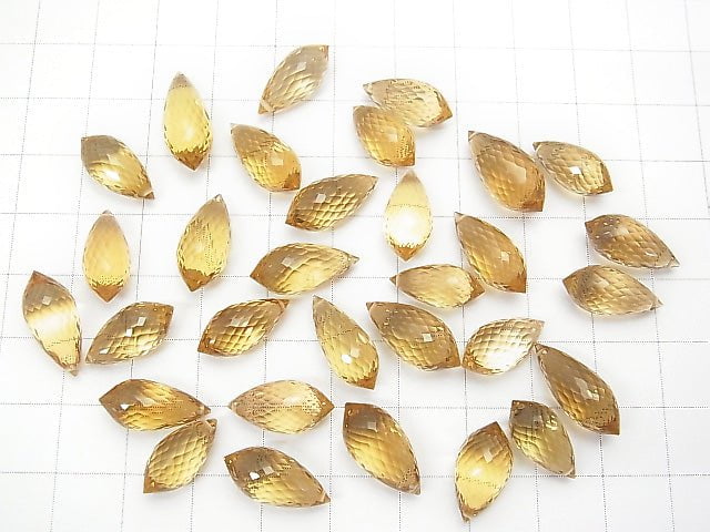 MicroCut! High Quality Beer Crystal Quartz AAA Marquise Rice Faceted Briolette 5pcs $29.99