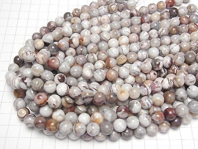 Laguna Lace Agate Rund 10mm halb oder 1Strang Perlen (ca. 15 Zoll / 36 cm)