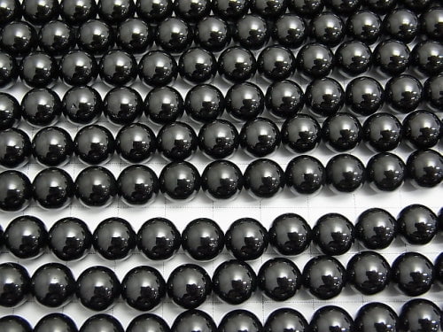 Black Spinel AAA Round 8mm half or 1strand beads (approx. 15 inches/38 cm)