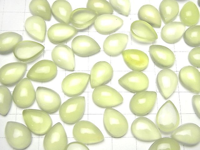 Hochwertiger Hellgrüner Chalcedon AAA Birnenform Cabochon 14 x 10 mm 3Stück 9,79 $!