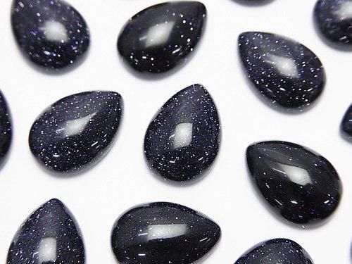 Blauer Goldsandstein Tropfenform Cabochon 14x10mm 3Stk.