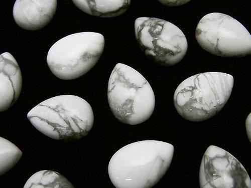 Howlite Magnesite Pear shape Cabochon 14x10mm 5pcs