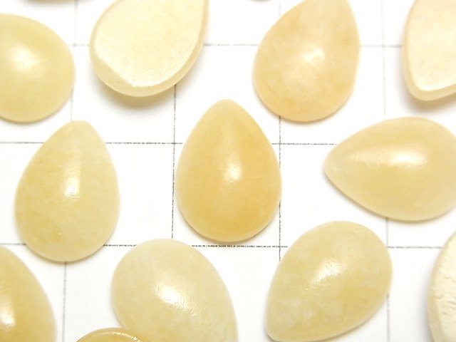 Gelber Calcit Tropfenform Cabochon 14x10mm 5Stk.