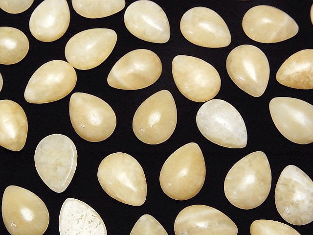 Gelber Calcit Tropfenform Cabochon 14x10mm 5Stk.