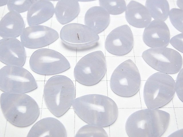 Blauer Spitzenachat AAA Tropfenform Cabochon 14x10mm 1Stk.