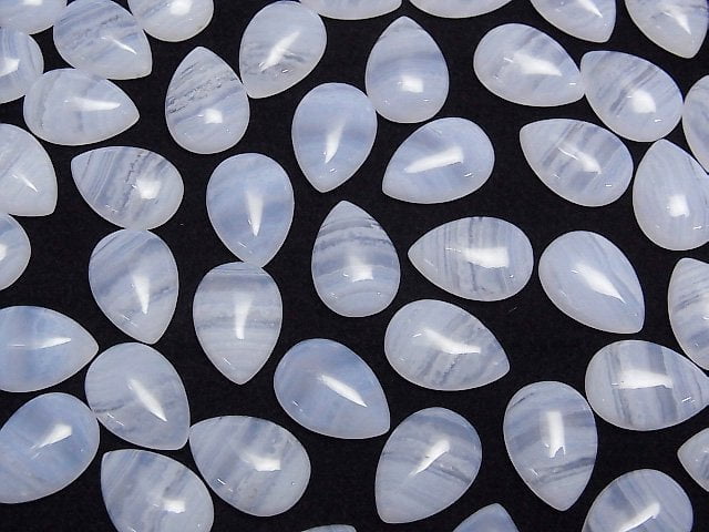 Blauer Spitzenachat AAA Tropfenform Cabochon 14x10mm 1Stk.