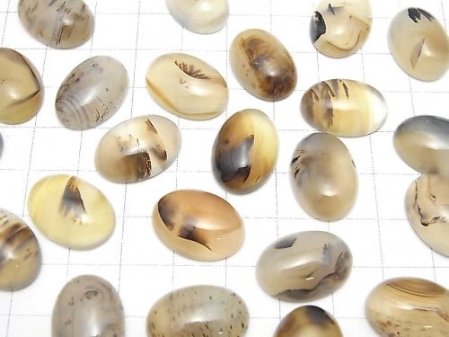 Montana Moosachat AA++ Oval Cabochon 18x13mm 4 Stück