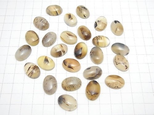 Montana Moosachat AA++ Oval Cabochon 18x13mm 4 Stück