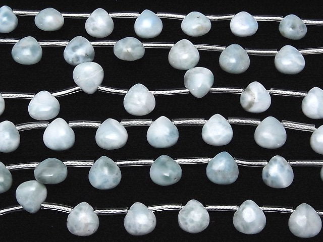 Larimar Pektolith AA+ Kastanie (glatt) 8x8mm 1 Strang Perlen (ca. 7 Zoll / 17 cm)
