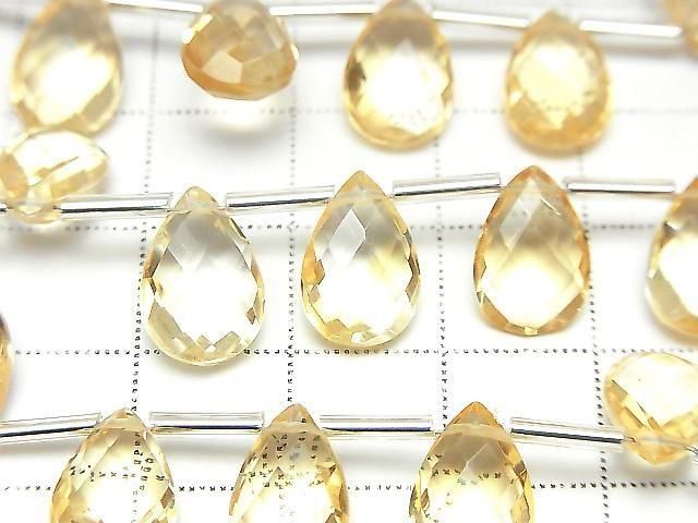 Hochwertiger Citrin AAA Birnenform facettierte Briolette 12x8mm Halbe oder 1 Strang Perlen (12 Stück)