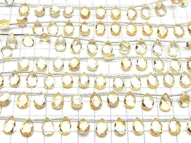 Hochwertiger Citrin AAA Birnenform facettierte Briolette 12x8mm Halbe oder 1 Strang Perlen (12 Stück)