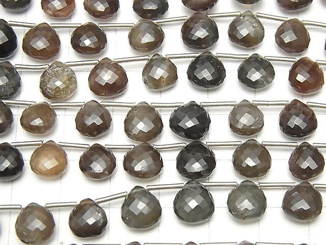 Mikroschnitt! Hochwertiger Scapolith Katzenauge AAA Kastanie facettierte Briolette 1 Strang Perlen (ca. 4 Zoll / 9 cm)