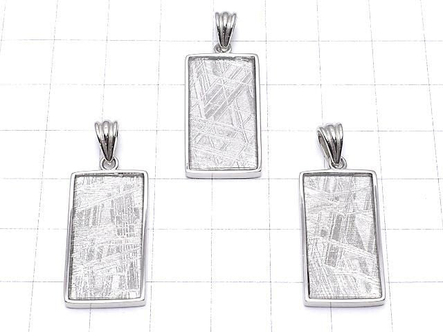 Pendentif en météorite (Muonionalusta) rectangulaire 26 x 14 mm finition double face 1 pièce