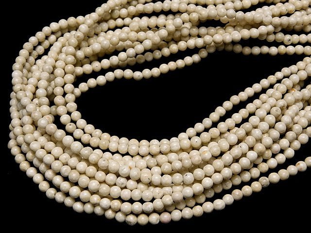 Riverstone Round 4mm 1strand beads (aprx.15inch/38cm)