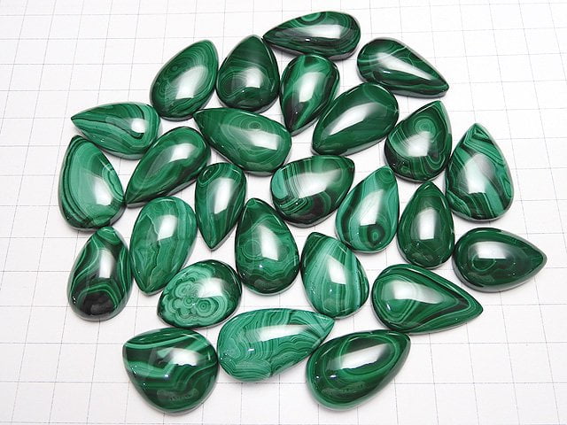 Malachit AAA Tropfenform Cabochon Größe Mix 3 Stück