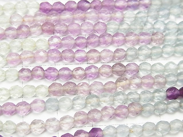 1 Strang 15,99 $! Fluorit AAA - 32 facettierte Runde 4 mm Farb-Gradation 1 Strang Perlen (ca. 15 Zoll / 37 cm)