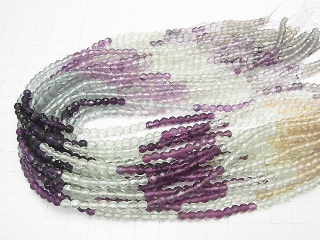 1 Strang 15,99 $! Fluorit AAA - 32 facettierte Runde 4 mm Farb-Gradation 1 Strang Perlen (ca. 15 Zoll / 37 cm)