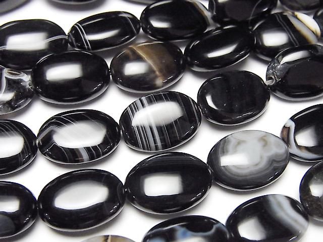 帶紋瑪瑙橢圓形 14x10mm 半串或 1 串珠子 (約 15 英寸/36 公分)