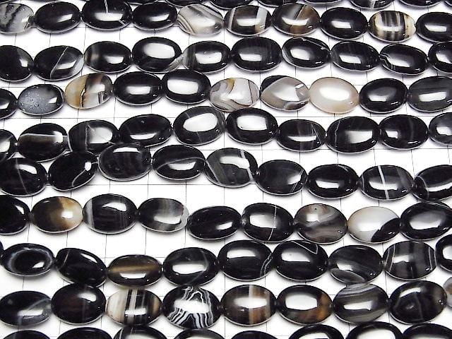 帶紋瑪瑙橢圓形 14x10mm 半串或 1 串珠子 (約 15 英寸/36 公分)