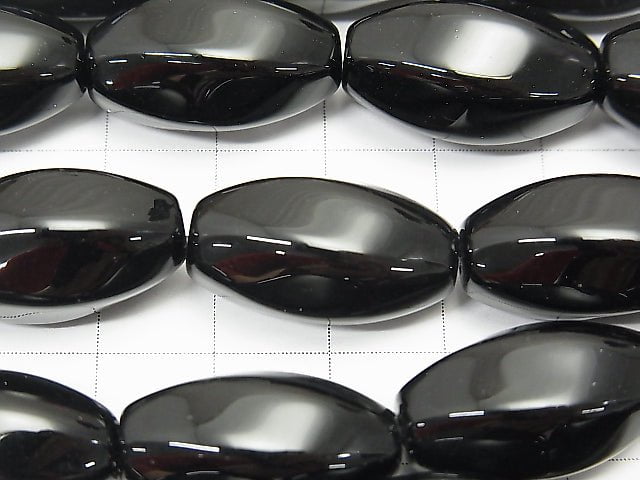 Onyx Rice 6Faceted Faceted Twist 22x12x12mm half or 1strand beads (aprx.15inch/38cm)