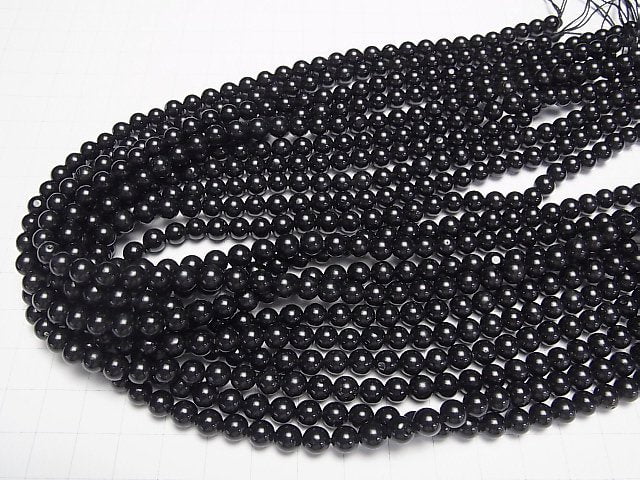 Tektite Round 6mm half or 1strand beads (aprx.15inch/38cm)