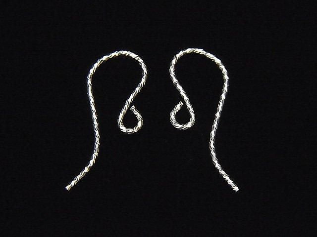 Silver 925 Earwire 19x8mm Sparkle 2 Pairs