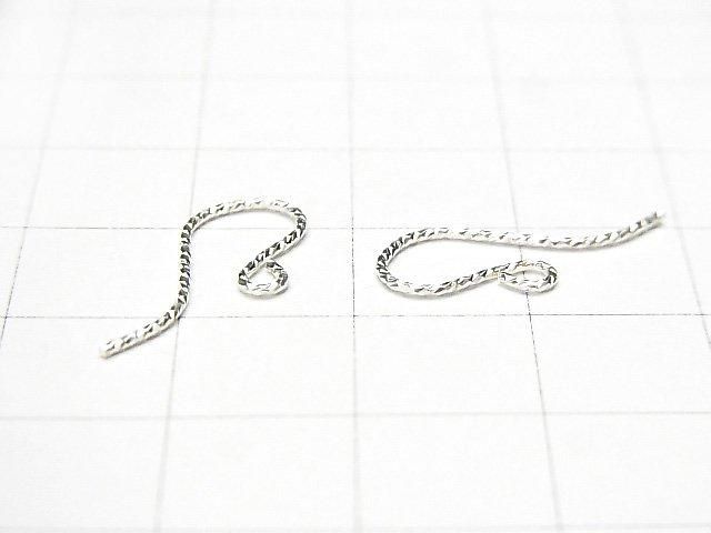 Silver 925 Earwire 19x8mm Sparkle 2 Pairs