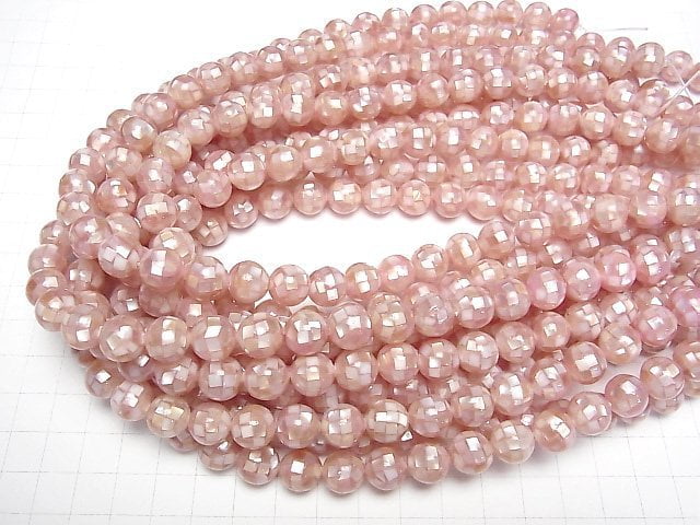 Mosaikschale Pink Rund 10mm 1/4 oder 1 Strang Perlen (ca. 15 Zoll / 36 cm)