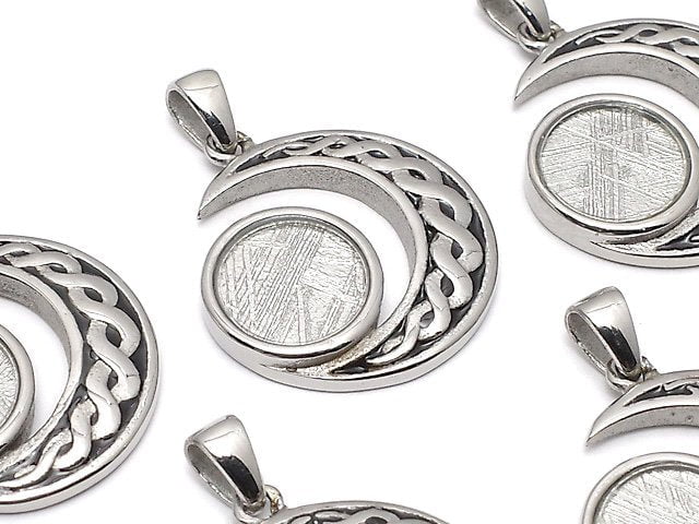 Meteorite (Muonionalusta) Pendant 20 x 20 x 3 mm Month motif Bezel Setting 1 pc