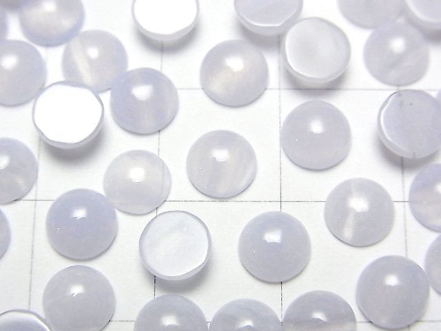 Blauer Spitzenachat AAA Rund Cabochon 6x6mm 5 Stück