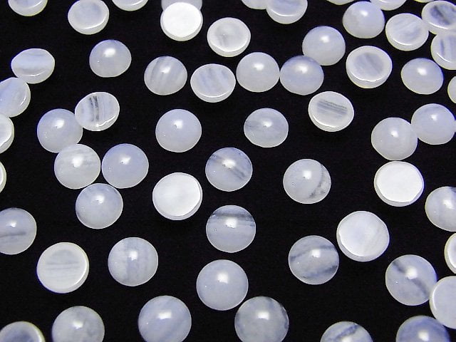 Blauer Spitzenachat AAA Rund Cabochon 6x6mm 5 Stück