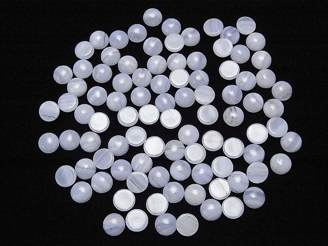 Blauer Spitzenachat AAA Rund Cabochon 8x8mm 5 Stück