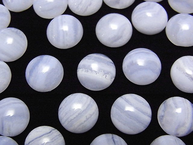 Blauer Spitzenachat AAA Rund Cabochon 10x10mm 4 Stück