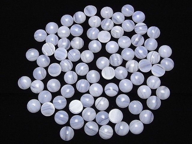 Blauer Spitzenachat AAA Rund Cabochon 10x10mm 4 Stück
