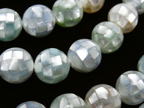 Mosaikschale Mischfarbe Rund 10mm 1/4 oder 1Strang Perlen (ca. 16 Zoll / 39 cm)