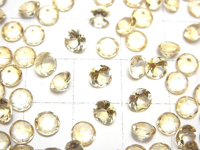 Hochwertig Citrin AAA Lose Steine Rund Faceted 5x5x3mm 10Stk
