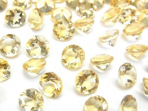 Hochwertig Citrin AAA Lose Steine Rund Faceted 7x7mm 5Stk