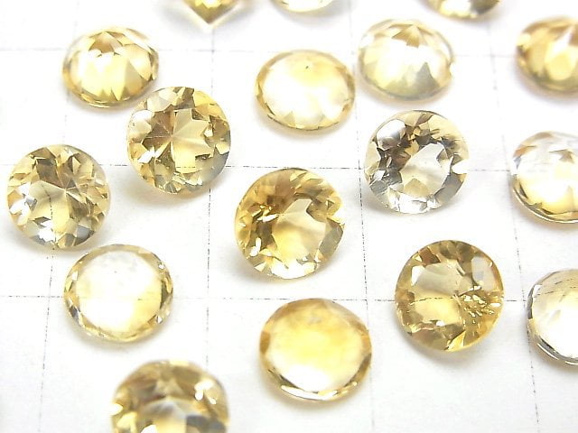 Hochwertig Citrin AAA Lose Steine Rund Faceted 7x7mm 5Stk